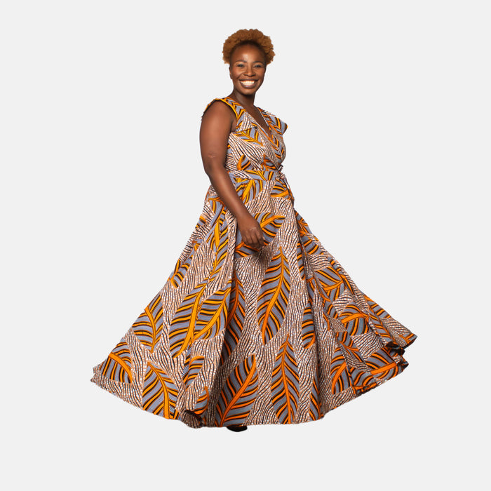 Woman's Leafy Sponono Spring Dress - Stone