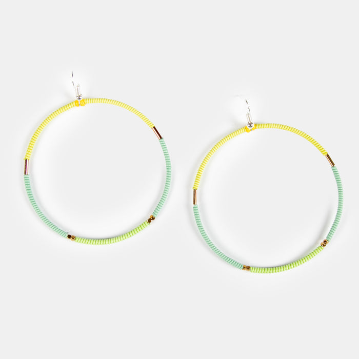 Women's Creole Earrings Large Split 2 Tone Colours