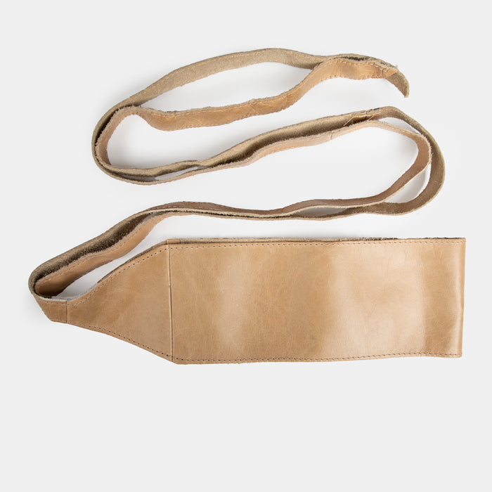 Women's Wrap Around Leather Belt - Stone