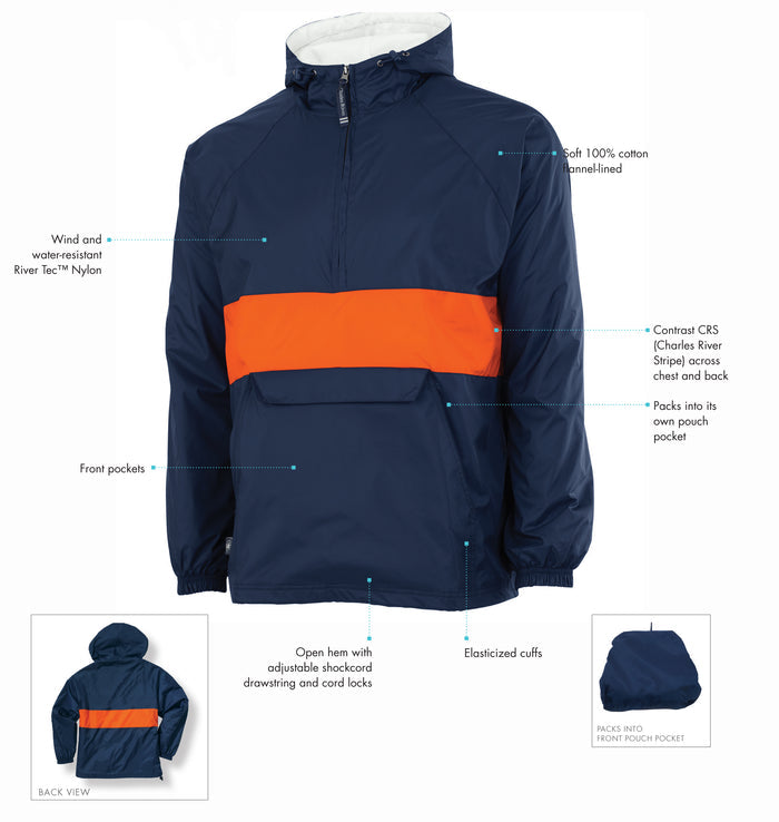 Zeta Psi Rugby Striped Lined Windbreaker